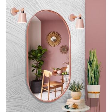 Imagem de Espelho Oval 60x47 Cm Moderno Lavabo/quarto - J.A, Caramelo