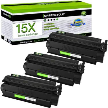 Imagem de greencycle 3 Pk Cartucho De Toner Preto De Substituição Compatível Com Hp 15X C7115X 15A C7115A 13X Q2613X Funciona Com Impressora Laserjet 1000 1200 1220 1330 3300 3310 3320 3330 3380 Series