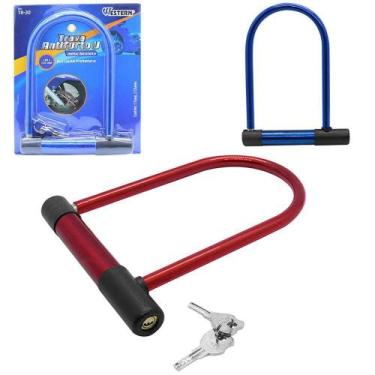 Imagem de cadeado/ trava de bicicleta / moto tipo u 230X180MM na cartela - WESTE