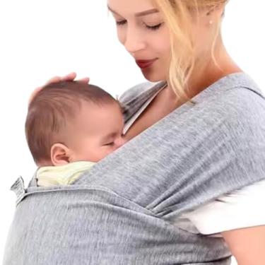 Imagem de Wrap Sling de Bebê Carregador Canguru de Amarrar Little Beni (Cinza)