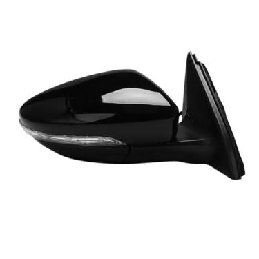 Imagem de DACOLWZING Conjunto de espelho retrovisor direito, vidro elétrico, pisca aquecido, 6 fios, compatível com JETTA 2011-2018 5C7857508, preto