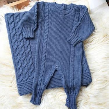 Imagem de Saida maternidade 2 pçs em tricot modelo trança - ACONCHEGO EFFRONTE, 