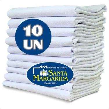 Imagem de  Pano de Prato Grande Liso Santa Margarida Atacado Kit SM08, Branco, L