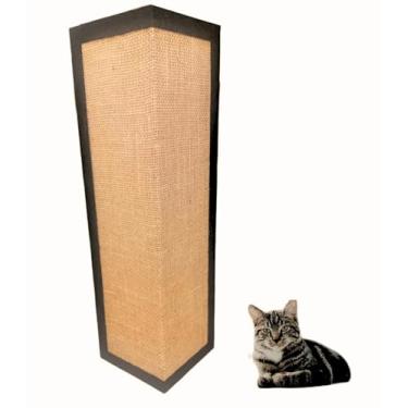 Imagem de Protetor de Parede Arranhador para Gatos, Sisal Natural, Canto de Parede, Bege e Preto