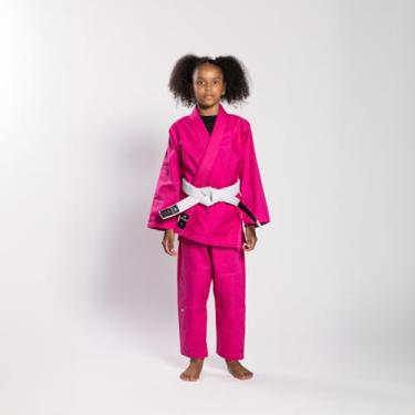 Imagem de Kimono Trainning Jiu-Jitsu Karatê Judô Infantil Pretorian 250g (Rosa, M3)