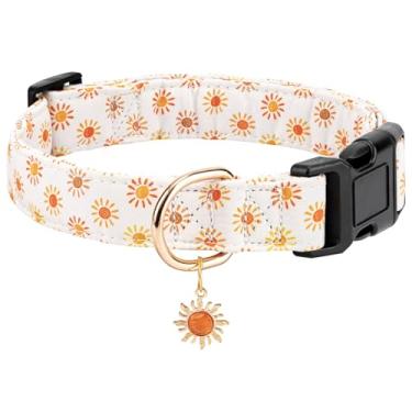 Imagem de Gelwoo Coleiras personalizadas, coleiras ajustáveis para filhotes com fivela de segurança para cães pequenos, médios e grandes, coleira fofa e exclusiva com estampa de cereja rosa para cães meninos e