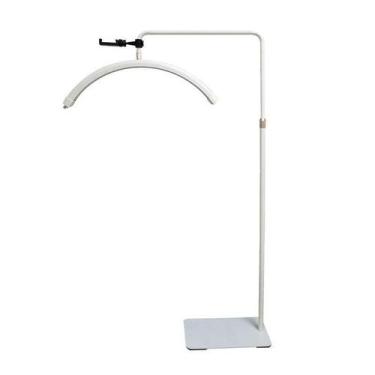 Imagem de Luminária Branca Piso Led Ring Light Arco Meia Lua Estética - Aj Som A