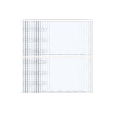 Imagem de 40 folhas para fichário A7 protetores de página transparentes 6 x 5 cm, 2 bolsos, refil de álbum de fotos de plástico para 6 cartões de fichário e cartões fotográficos
