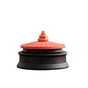 Imagem de Cinzeiros de mesa de cerâmica cinzeiro de mesa com tampa clássica retro criatividade de moda à prova de vento para fumar para uso doméstico escritório ornamentos (tamanho: Vermelho)