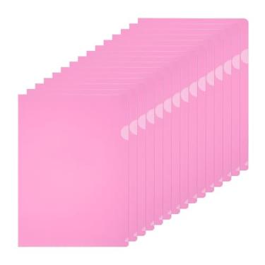 Imagem de PATIKIL Pastas de plástico A5, pacote com 40 pastas transparentes, tipo L, bolsos de projeto, capas de papel para documentos, em forma de L, transparentes para documentos, arquivo de escritório, 16 x