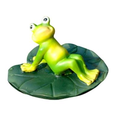 Imagem de Stgfyxgs Flutuante Water Pond Frog Figure Decorative Gift Crection Collection Resina Decoração para O Lago de Jardim Ao Ar Livre, Style B, Tamanho real