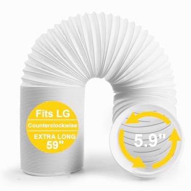 Imagem de Mangueira de ar condicionado portátil, rosca anti-horário de 15 cm de diâmetro, comprimento de até 149,9 cm - Mangueira AC com LG e mais