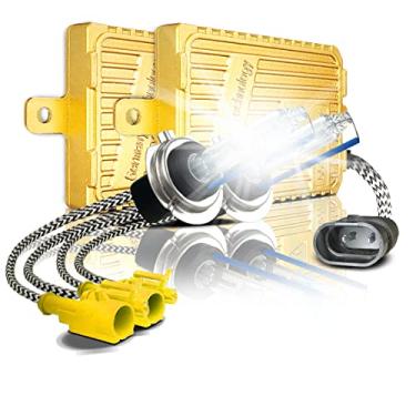 Imagem de 55 W H1 8000 K Heavy Duty Fast Bright AC HID conjunto de lâmpadas de xenon com reatores AC Digital CANBUS Slim sem erro OBC para veículos de 12 V (Iceberg)