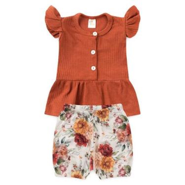 Imagem de Conjunto Bata Shorts Verão Canelado Bebê - Terra - Ame Kids, P