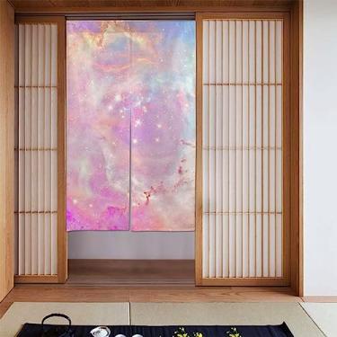 Imagem de Cortina japonesa de padrão bonito Noren Cortina divisória de banheiro tapeçaria de porta tratamento de janela para decoração de casa 86 x 142 cm