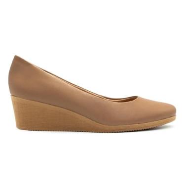 Imagem de Sapato Social Feminino Anabela Camel Usaflex AA3811