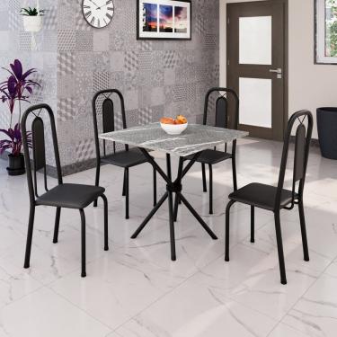 Imagem de Conjunto Sala de Jantar com 4 Cadeiras Lívia Preto