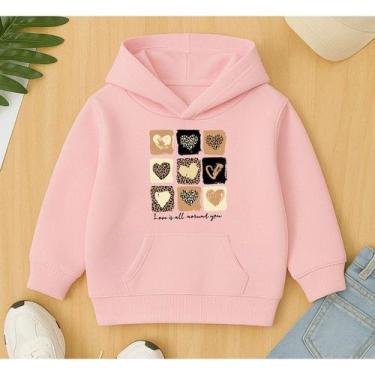 Imagem de Moletom Blusa De Frio Agasalho Canguru Infantil Feminino Quadrinhos Co