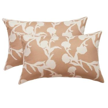 Imagem de Mantle & Mason Conjunto de 2 fronhas decorativas florais para ambientes externos à prova d'água para móveis de pátio, para sofá, varanda, cadeira, banco, reversível, chinoiserie, decoração de casa