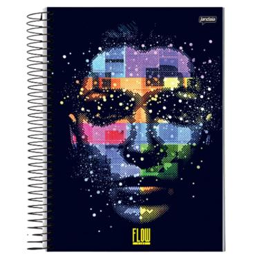 Imagem de Caderno Espiral Universitário 15 Matérias 240 Folhas Flow Line Jandaia Estampa 1
