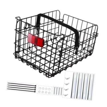 Imagem de UGPLM Cesta traseira para bicicleta, suporte de carga dobrável e reforçado, fácil de instalar, cesto traseiro para bicicleta resistente, para compras de