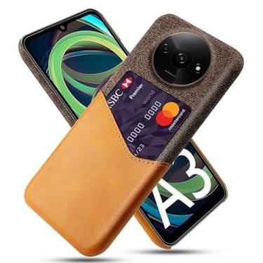 Imagem de Capa para Xiaomi Redmi A3 4G,Tela e tampa de couro PU,Antideslizante,360°cobertura completa à prova de choque com 1 slot de cartão atrás,Prevenção de queda-Brown