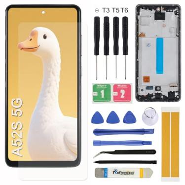 Imagem de Substituição de tela LCD para Samsung Galaxy A52S 5G 6,5'' A528 A528B SM-A528B/DS Montagem LCD Display Touch Screen Digitalizador com moldura