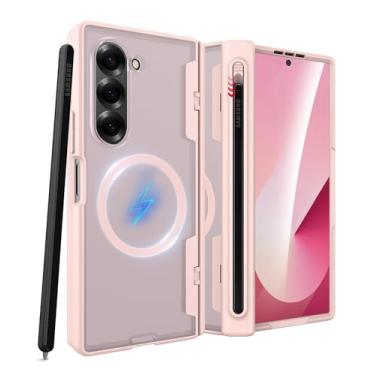 Imagem de Miimall Capa para Samsung Galaxy Z Fold 6 com Magsafe, protetor de tela integrado e compartimento para caneta S e proteção de dobradiça, capa de telefone feminina ultrafina fina à prova de quedas para