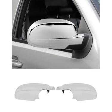 Imagem de Capas de espelho retrovisor totalmente compatíveis com Chevy Silverado GMC Sierra Avalanche Tahoe Suburban Yukon Escalade ESV Left Right Side View Upper Mirror Caps, cromada