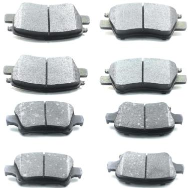 Imagem de GuuYebe Kit de 8 pastilhas de freio dianteiras e traseiras, para Chevy Chevrolet 2017-2023 Bolt EV e Cruze Volt 2016-2019, substitua para 1844 D1844 1857 D1857 D1857