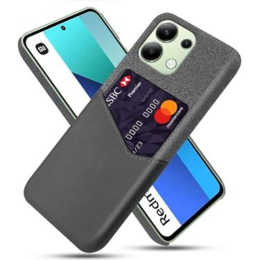 Imagem de Capa para Xiaomi Redmi Note 13 4G,Tela e tampa de couro PU,Antideslizante,360°cobertura completa à prova de choque com 1 slot de cartão atrás,Prevenção de queda-Gray