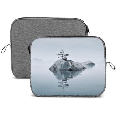 Imagem de Capa para laptop, impermeável, resistente a choques, bolsa protetora para notebook, leve, duas pedras na água, estojo de transporte compatível com laptop de 13 a 14 polegadas
