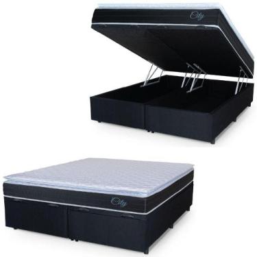 Imagem de Cama Box Baú Casal Queen Colchão Molas Ensacadas - HELLEN ESTOFADOS E 