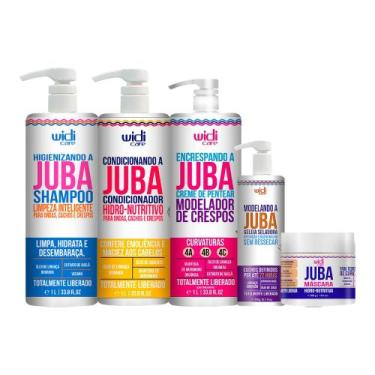 Imagem de Kit Widi Juba Shampoo 1L Encrespando 1L Cond 1L Másc Geleia - Widi Car