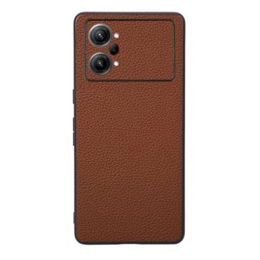 Imagem de Capas Compatível com OPPO K10 PRO,Design de grão levantado de superfície,Proteção contra queda,Anti impressão digital,Anti arranhões,Aparência de couro de imitação de plástico macio-Brown