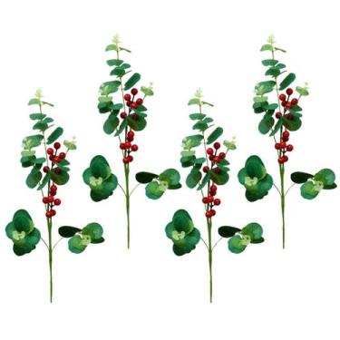 Imagem de 4 Galho Pick Folhagem Berries Arvore De Natal Guirlanda 54Cm - Magizi