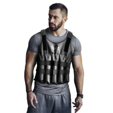 Imagem de Colete De Carga Peso Fixo Ajustavel Ombrol 10kg para Treino de Força M