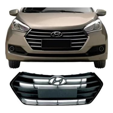 Imagem de Grade Radiador Hb20 2018 Hatch Sedan Friso Preto