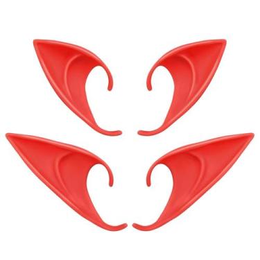 Imagem de Cosplay Elf Ears Tavery Red Soft Pointed, 2 pares para fantasia