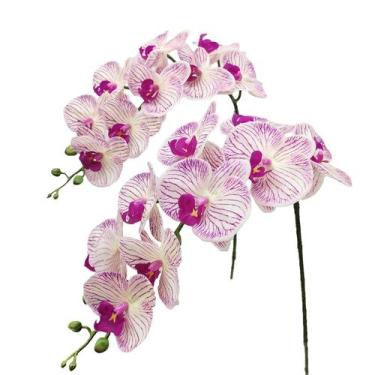 Imagem de Flores artificiais Finize hastes de orquídeas falsas (Phalaenopsis Pur