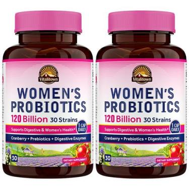 Imagem de Probióticos Vitalitown 120 bilhões de CFU para mulheres 30 cepas 60 cá