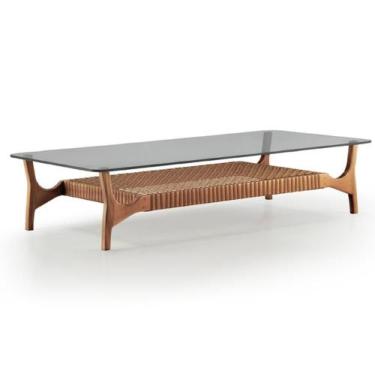 Imagem de Mesa Centro Cutiê Com Tampo de Vidro - Ozki