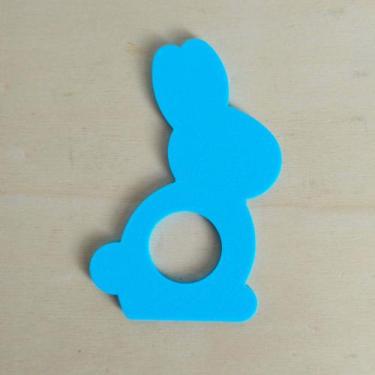 Imagem de 6 Argolas Para Guardanapo Do Coelhinho / Páscoa - Toque 3D, Azul