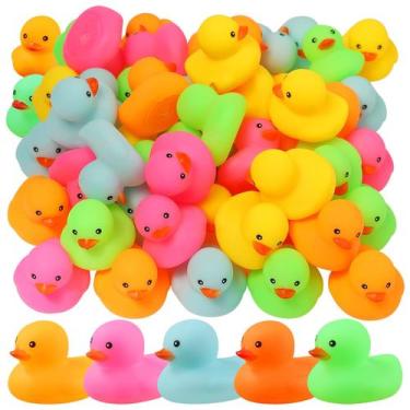 Imagem de Brinquedo de banho Rubber Duck Ekisemio, pacote com 100 unidades, mult
