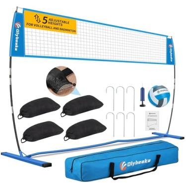 Imagem de Olybeaka Rede de Treinamento de Vôlei Autônoma de 12 Pés para Quintal, Ambientes Internos E Externos, Conjunto de Rede de Prática de Vôlei Portátil com Bolsa de Transporte de Vôlei, Sacos de Areia-Con