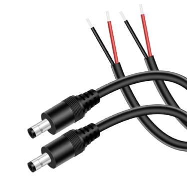 Imagem de Fancasee Cabo Pigtail de alimentação CC 16AWG, pacote com 2, 3 m, 5,5 mm x 2,1 mm, conector conector macho para fonte de alimentação de fio desencapado, cabo de reparo para câmera de vigilância CCTV