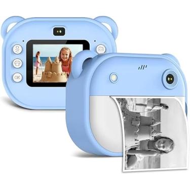 Imagem de Câmera Infantil Multifuncional 20MP 1080P HD, Zoom 16X, MP3, Jogos e Impressão, Time Lapse (Azul)