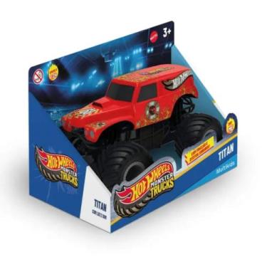 Imagem de Brinquedo Infantil Hot Wheels Monster Truck Titan 1:24 c/ Luz e Som Mu