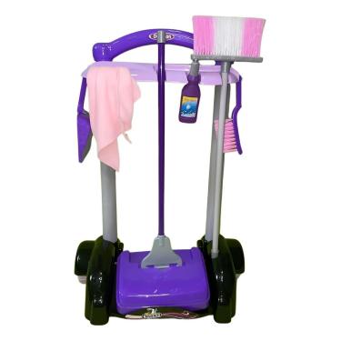 Imagem de Brinquedo Infantil Kit Carrinho de Limpeza Infantil Com 7 Peças - HK B