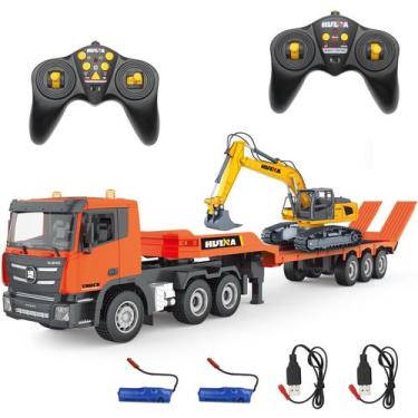 Imagem de Conjunto de brinquedos RC Semi Truck & Escavadeira 1:24 com som e luze